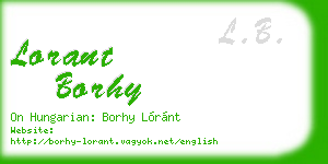 lorant borhy business card