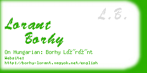 lorant borhy business card